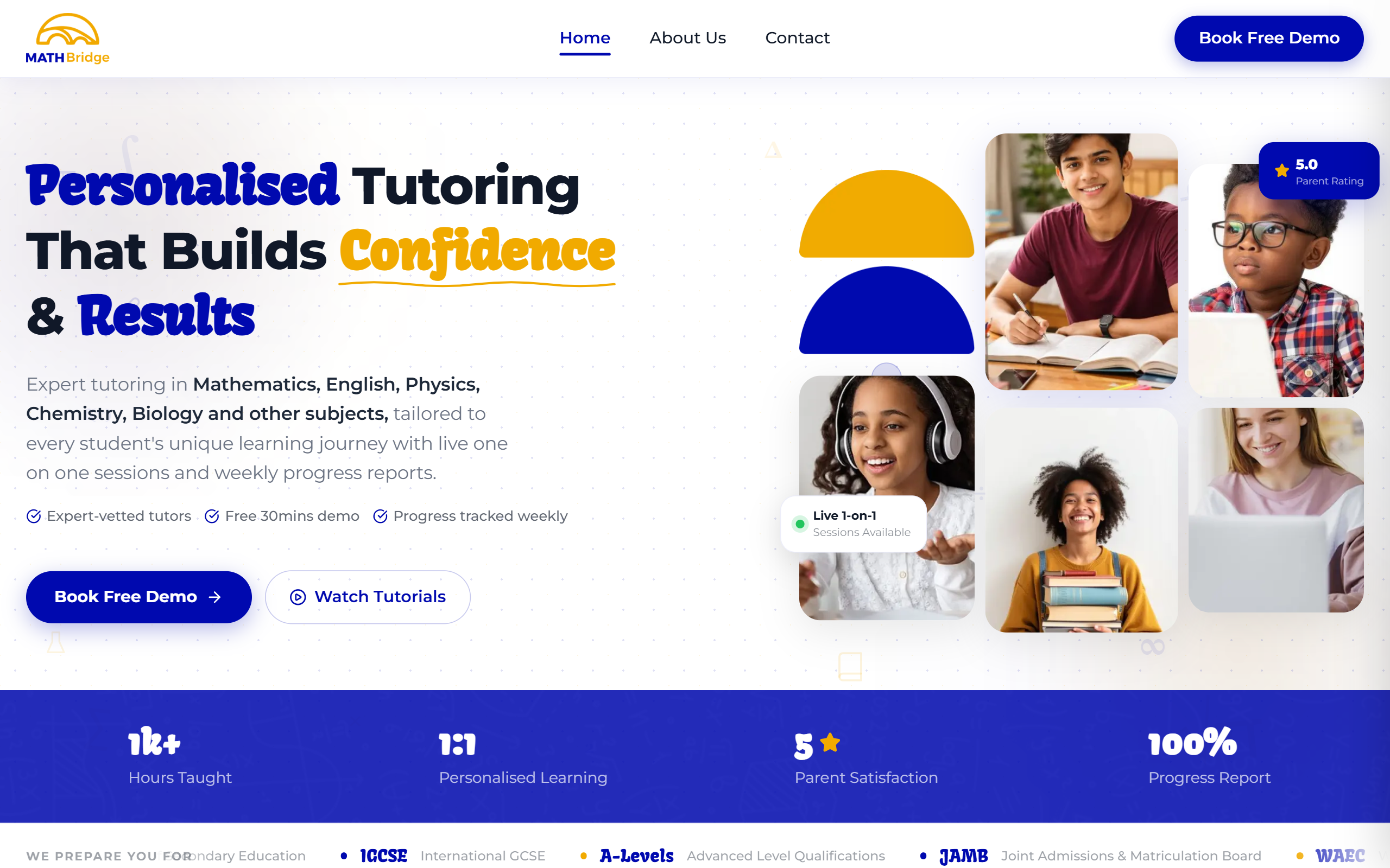 Mathbridge Edutech Website